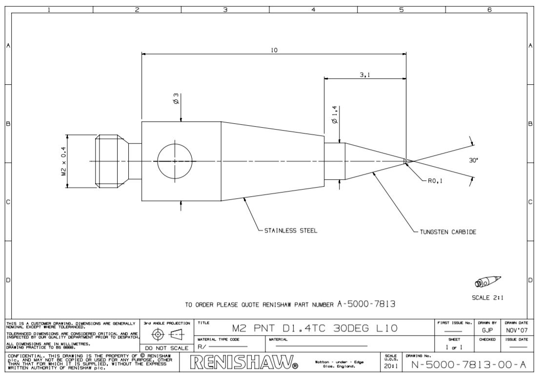 Bản vẽ kim đo A-5000-7813