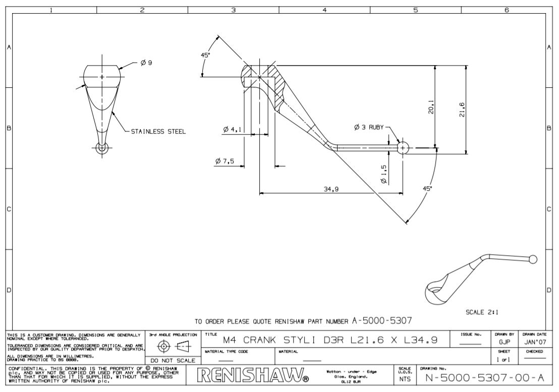 Bản vẽ kim đo cong A-5000-5307