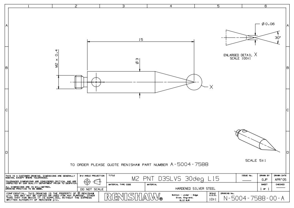 Bản vẽ kim đo A-5004-7588