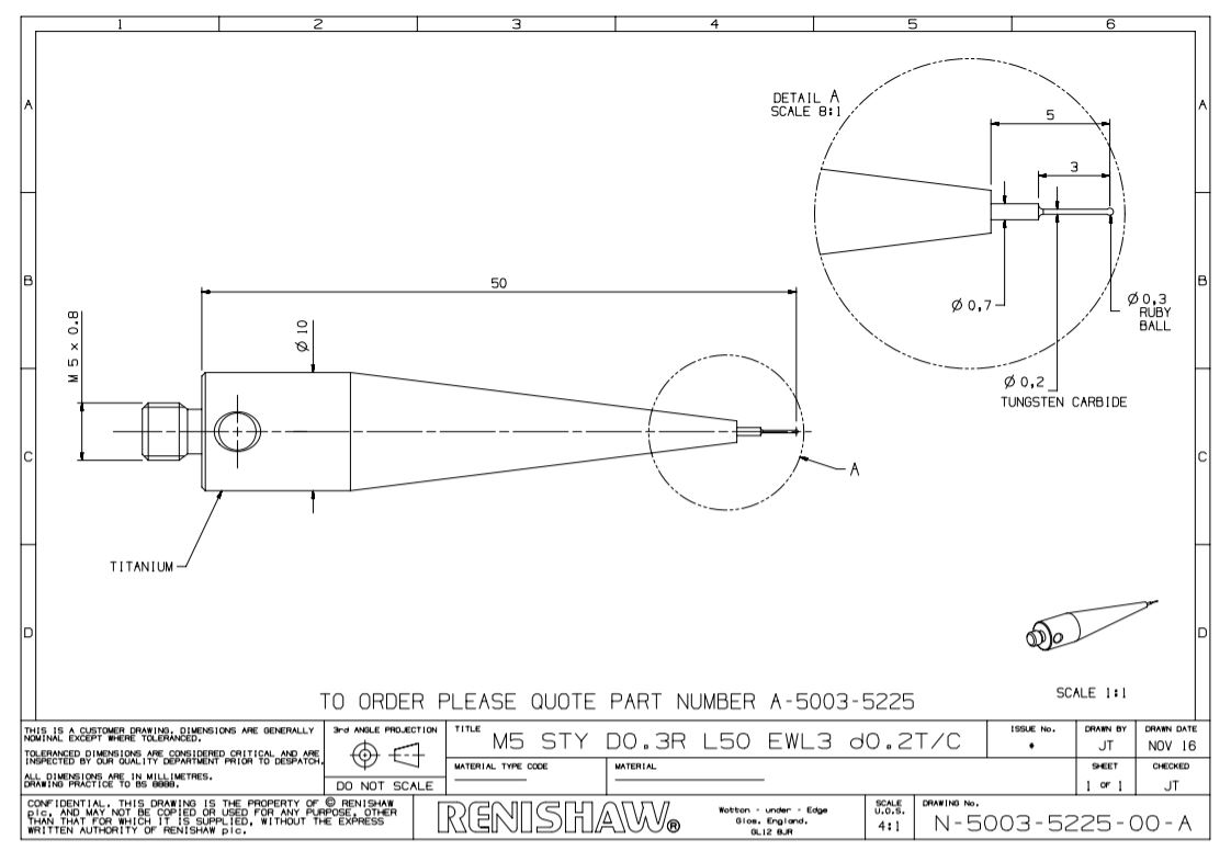 Bản vẽ kim đo A-5003-5225