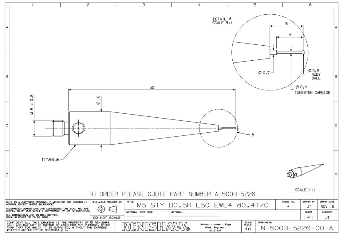 Bản vẽ kim đo A-5003-5226