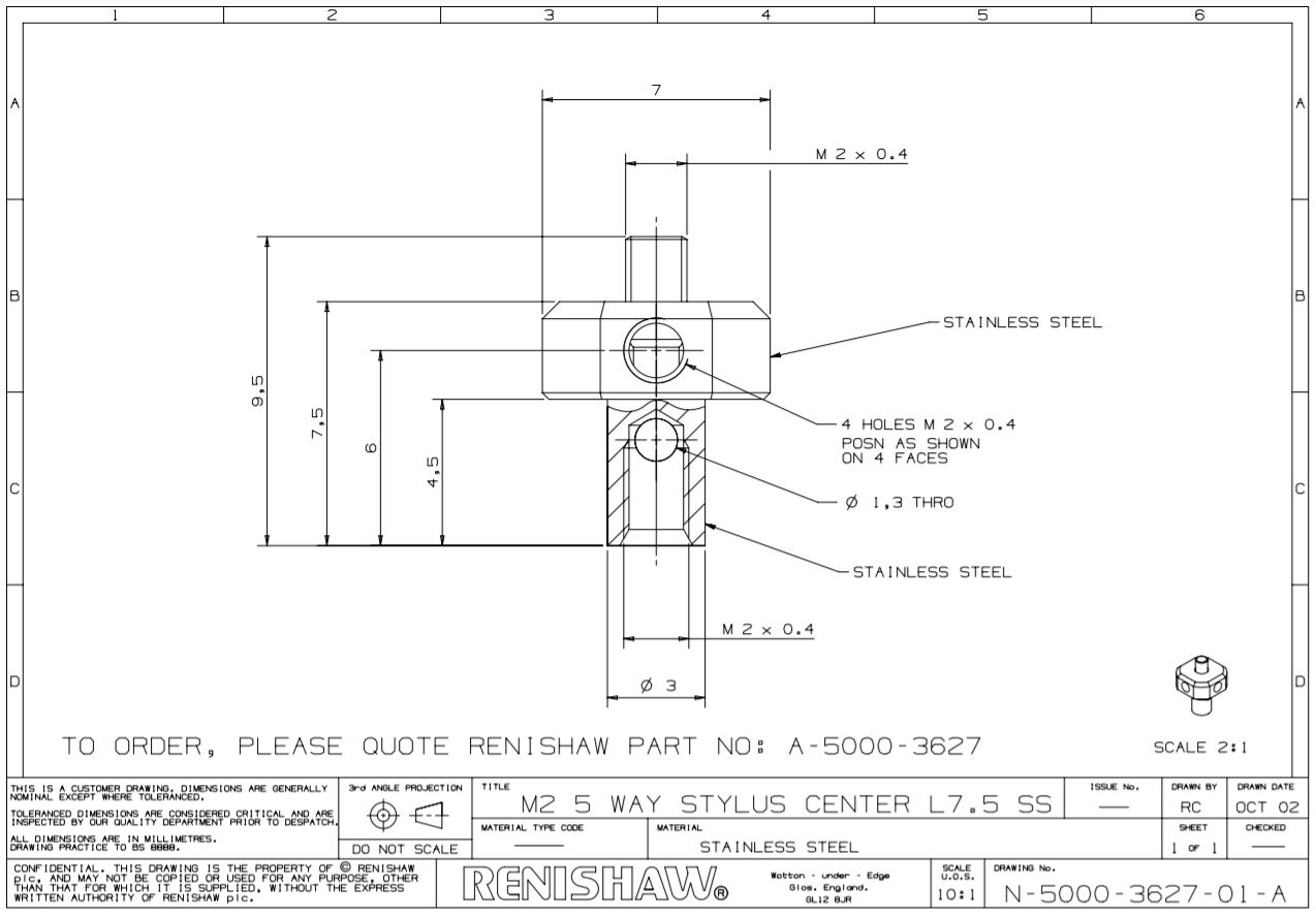 Bản vẽ Khớp nối nhiều kim đo A-5000-3627