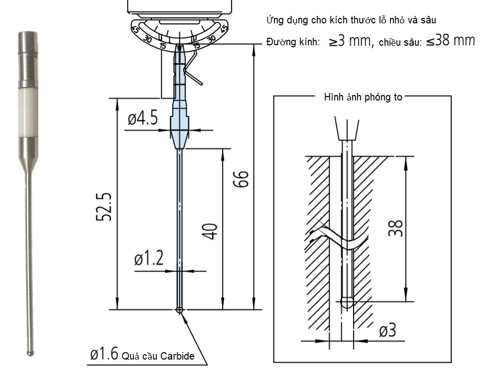 Đặc điểm cấu tạo của kim đo độ tròn độ trụ Roundtest 12AAL028