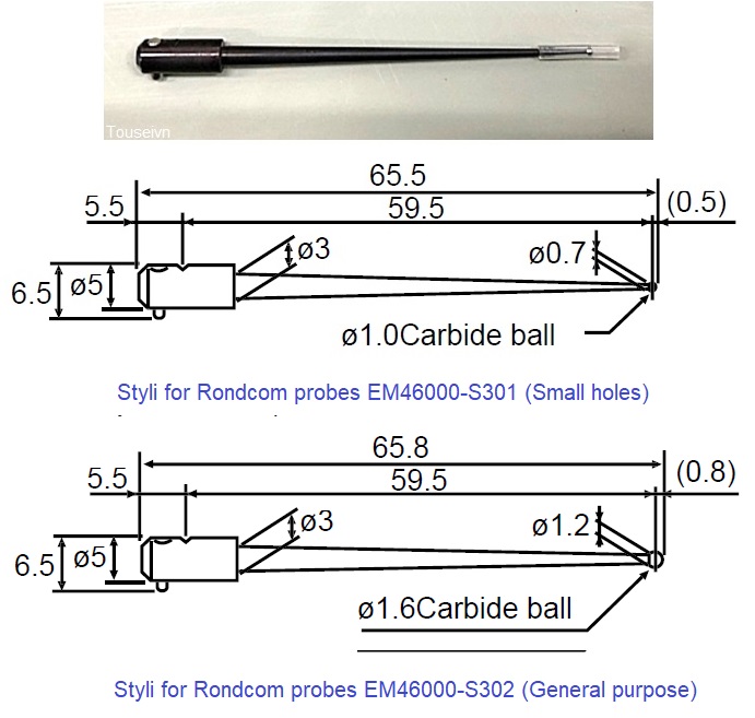 Kim đo EM46000-S301 EM46000-S302 dành cho đầu đo của máy đo độ tròn Rondcom