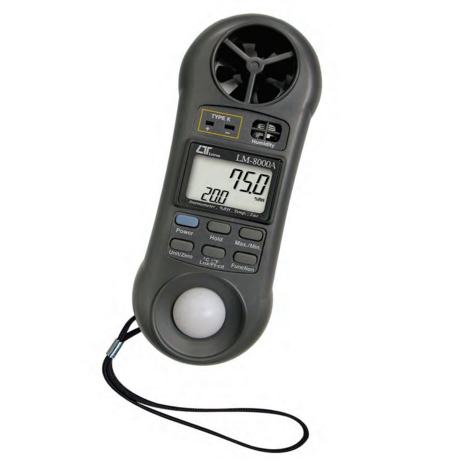 Máy đo vi khí hậu – gió , độ ẩm, ánh sáng , nhiệt độ Digital anemometer LM-8000A Lutron